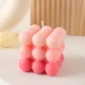 Gradient bubble scented candle soy wax home decor photography prop unique romantic gift - Pink Gradient Cube (Rose Scent)