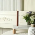 brown striped long LED electronic candle light, flameless battery operated decorative candle - Gear Bullet Long Rod / Remote Control Model / Coffee