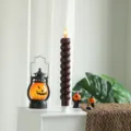 Bougie electrique LED Halloween pour fete decoration interieure ambiance de vacances! - Lampe LED électronique rouge-violet citrouille flamme