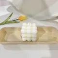 White bubble cube scented candle aesthetic soy wax geometric block candle for home decor. - White Bubble Candle - Freesia