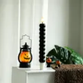 Veilleuse citrouille LED Halloween et bougie bulle noire accessoires de déco de fête. - Lumière LED électronique citrouille balle noire avec télécommande