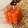 Orange geometric bubble scented candle for home decor and cozy atmosphere gifts - Orange Cube