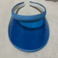 Blaues PVC leere obere Sonnenblende Hut transparente klare Krempe Haarreif Stil Sommer Kappe - M (56-58cm) / Blaues Sonnenvisier