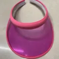 Rosa PVC Transparenter Sonnenschutz Visier Kopfband Stil Leerer Top Hut Sommer Strand Kappe - M (56-58cm) / Rosa Visor-Mütze