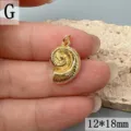 Goldene Ammonit Muschel Anhänger Charm für DIY Schmuckherstellung Strand Urlaub Zubehör 12x18mm - Gold Ammonit Conch