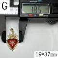 Pendentif Cœur Émaillé Rouge Couronne DIY Bijou Accessoire Charme Composant Collier Cœur - Style G Design Couronne Ailes Cœur (E659)