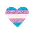 Broche badge cœur drapeau de la fierté transgenre pailleté pour festival et accessoires. - Style 3