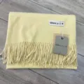 Écharpe d'hiver en cachemire de coton unie pour femmes, châle à franges épais, accessoire chaud - Écharpe et châle jaune poussin
