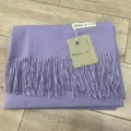 Écharpe d'hiver unie en coton cachemire femmes châle à franges épais chaud cou enveloppe - Écharpe violette et châle