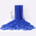 Königsblaue Chiffon Schal für Damen, leichtes Sommer Tuch und eleganter langer Halswickel. - Königsblauer Seidenschal