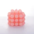 Pink bubble cube scented candle minimalist home decor aesthetic wax candle gift item. - 8*8*7cm / Pink