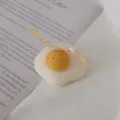 Cute fried egg scented candle soy wax handmade cute desk decor with ribbon gift photo prop - Smiley Poached Egg Scented Candle