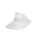 Klares PVC Sonnenvisier Detail mit transparenter Krempe und weißem verstellbarem Kopfband. - M (56-58cm) / Weiß