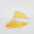 Detail des klaren PVC-Sonnenschirms mit gelbem transparentem Schirm und weißem Band für den Sommer. - M (56-58cm) / Gelb