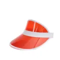 Detail der roten transparenten PVC-Sonnenschutzmuetze fuer den leichten Outdoor UV-Schutz. - M (56-58cm) / Rot