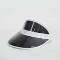 Transparenter PVC-Sonnenschirm im Detail mit schwarzem Rand und weißem Besatz für Sommer. - M (56-58cm) / Schwarz