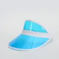 Transparenter blauer PVC-Sonnenschutz mit weißem Rand, UV-Schutz Detailansicht. - M (56-58cm) / Blau