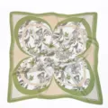 Korean style retro floral print square silk scarf elegant fashion women's neckerchief accessory - Green Butterfly Floral