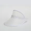 Transparenter PVC Sonnenschutz Visier Hut Detailansicht, ideal für Sommer und UV-Schutz im Alltag. - M (56-58cm) / Mattweiß