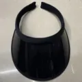 Schwarze PVC leerer Oberteil Sonnenschutz Hut, breite transparente Krempe Stirnband Sommer. - M (56-58cm) / Schwarzes Sonnenvisier