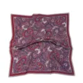 Retro paisley printed silk square scarf, elegant vintage neckerchief for women fashion daily wear. - Burgundy Paisley