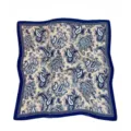 Classic blue paisley square silk scarf, vintage elegant fashion neckerchief for women. - Navy Paisley