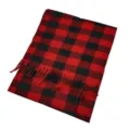 Red black buffalo plaid scarf winter warm fringed blanket wrap soft polyester fashion accessory - Red and Black Plaid Scarf