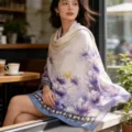 Damen bedruckte Seidenschal lange modische Blumenschal elegante leichte weiche Halstuch - Satintuch mit Kapokblüten-Muster