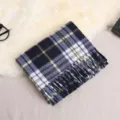 Plaid fringe scarf winter warm winter soft classic pattern grey black yellow women shawl - Yellow Grid Line Scarf