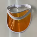 Transparenter PVC Sonnenvisier Orange Leerer Sommerhut UV Schutz Strand Kappe Damen - M (56-58cm) / Orange