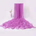 Purple solid color lightweight ice silk scarf women thin summer shawl beach wrap - Purple Satin Scarf