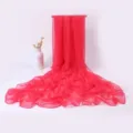Solid red chiffon shawl and long scarf for women, lightweight summer beach wrap and accessory. - Deep Rose Red Silk Scarf