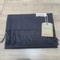 Écharpe d'hiver unie effet cachemire avec franges châle doux et épais pour femmes et hommes - Châle écharpe gris chiné