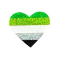 Broche coeur pailletée drapeau aromantique, accessoire de vêtement insigne festival - Style 8