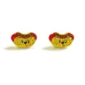 Cute glitter hot dog enamel stud earrings for women, fun fashion jewelry detailed view. - Hot Dog Style (2)