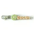 Mother's Day wooden bead sunflower keychain metal clasp bag pendant gift for mom - Light Green Sunflower Style