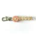 Cute Mother's Day Sunflower Wooden Bead Mama Keychain Stylish Bag Pendant Gift Item - Light Pink Sunflower Style