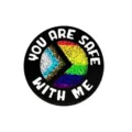 Broche pin en metal arc-en-ciel pour soutien des allies avec design message securise - Style 15