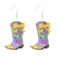 Glitter cowboylaars bungelende oorbellen met strik voor dames feestelijke sieraden - Vishaak Cowboylaarzen Stijl (8)