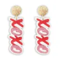 Boucles d'oreilles tendance XOXO paillettes Saint-Valentin avec clous texturés dorés. - Style Lettres XOXO Rose (25101301)