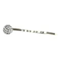 Sparkling rhinestone volleyball hair clip detail, stylish metal bobby pin for women sports daily wear. - Colorful