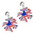 Unabhängigkeitstag patriotische Acryl Ohrclips mit Glitzer Stern und Feuerwerk. - Stil 12