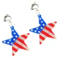 USA Unabhängigkeitstag Stern Clip Ohrringe rot weiß blau Glitzer Acryl Ohrschmuck - Stil 4
