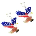 Detailansicht von US-Unabhängigkeitstag Adler Ohrklips mit glitzerndem Acryl-Design. - Stil 8