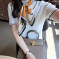 Fashion 70cm square silk scarf for women, elegant equestrian print neck scarf style. - Little Horse Silk Small Square Scarf