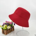 Einfarbiger Baumwoll-Fischerhut für Damen und Herren, lässiger Sonnenschutz-Anglerhut. - M (56-58cm) / Burgunderrot