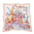 Elegant vintage printed square silk scarf for women fashion accessory luxury style chic neckerchief - Animal Fortress