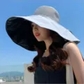 Wide brim sun hat for women summer UV protection breathable mesh fisherman beach cap - M (56-58cm) / Blue Hat