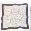 Elegant retro floral square silk scarf, stylish imitation silk neckerchief for daily women. - Bean Green New Camellia
