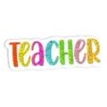 Colorful glitter teacher word sticker brooch accessory for school gifts and nice decor. - TEACHER Style (1)